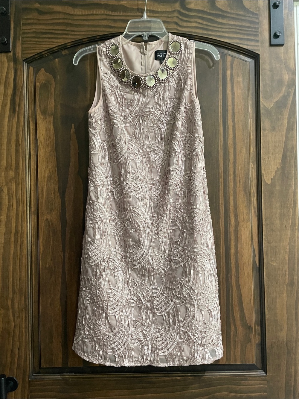 Adrianna Papell Blush Embroidered Dress